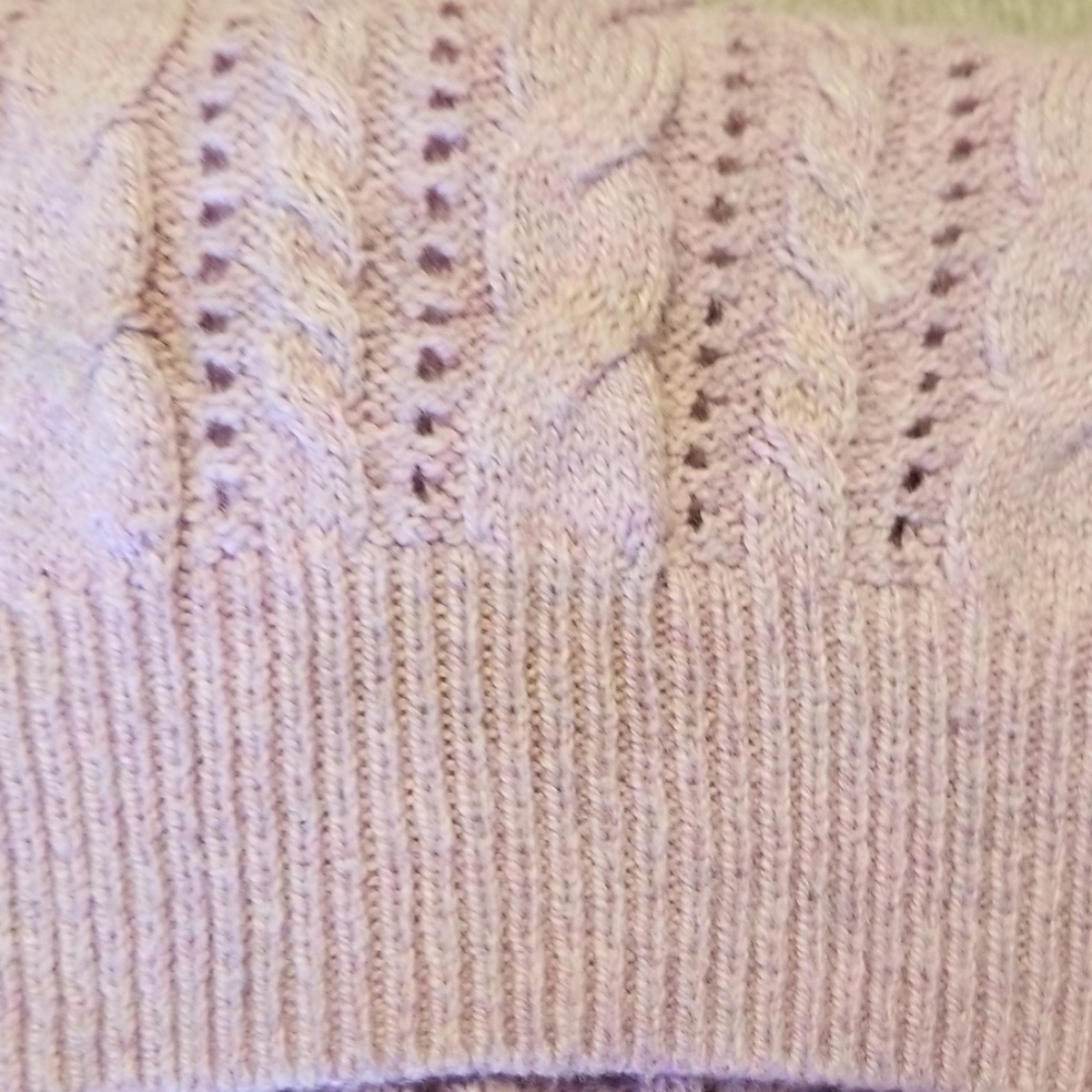 Size XL AEO Lavender Cable Knit Sweater - Picture 6 of 6